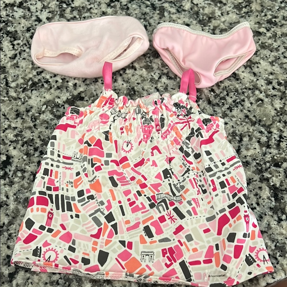 American Girl Multicolor Patterned dress and bottoms